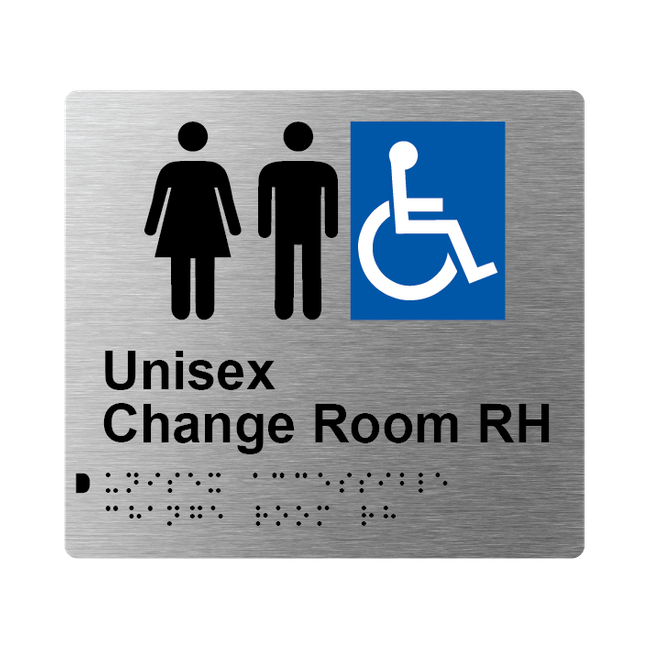 L1050 Unisex Accessible Change Room RH Braille Sign 200x180mm