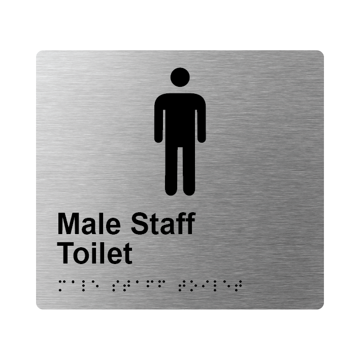 L1052 Male Staff Toilet Braille Sign 200x180mm