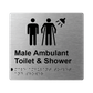 L1056 Male Ambulant Toilet & Shower Braille Sign 200x180mm