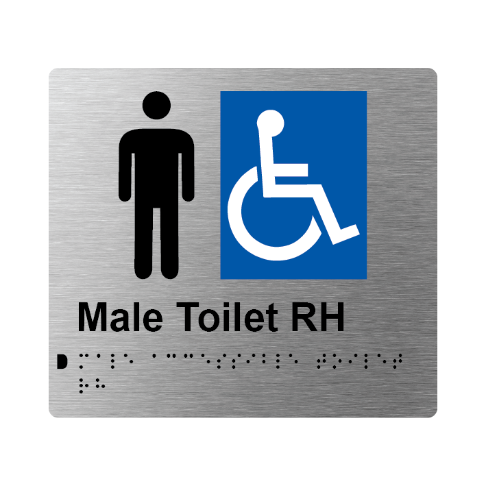 L1019 Male Accessible Toilet RH Braille Sign 200x180mm