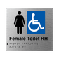 L1021 Female Accessible Toilet RH Braille Sign 200x180mm