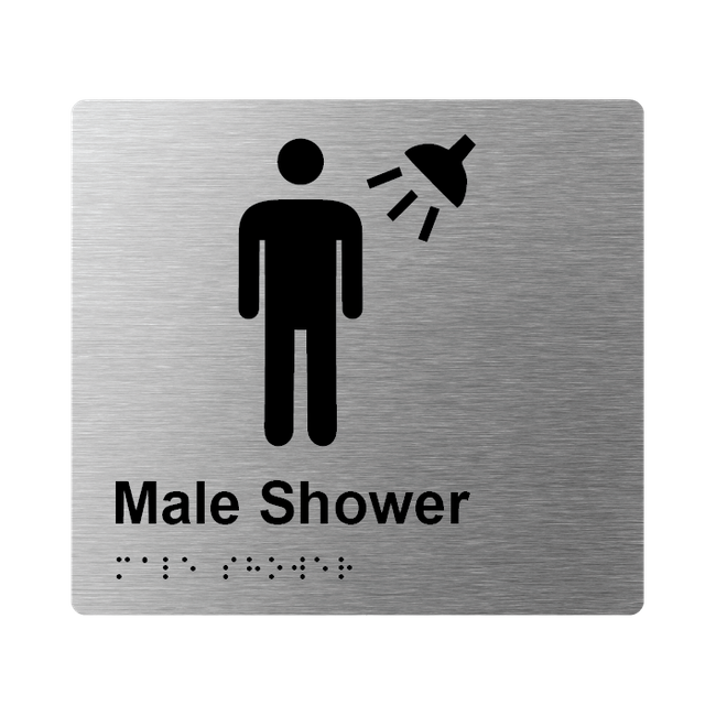 L1034 Male Shower Braille Sign 200x180mm