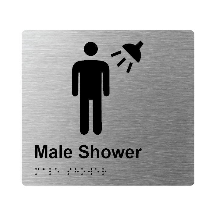 L1034 Male Shower Braille Sign 200x180mm