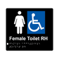 L1021 Female Accessible Toilet RH Braille Sign 200x180mm