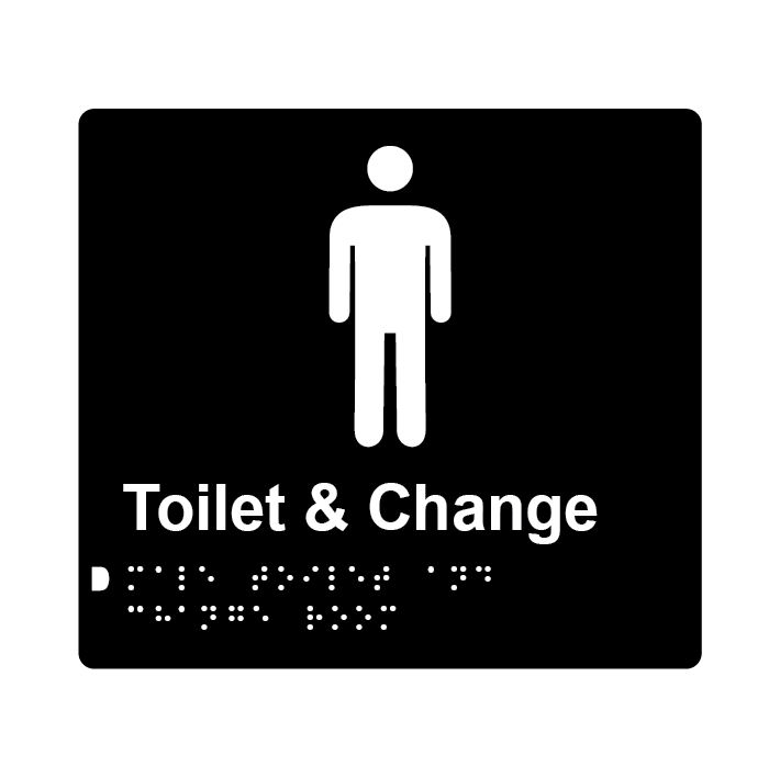 L1022 Male Toilet & Change Room Braille Sign 200x180mm