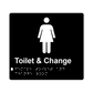 L1023 Female Toilet & Change Room Braille Sign 200x180mm