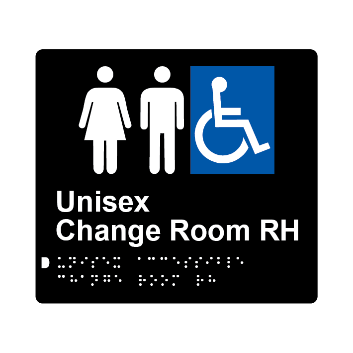 L1050 Unisex Accessible Change Room RH Braille Sign 200x180mm