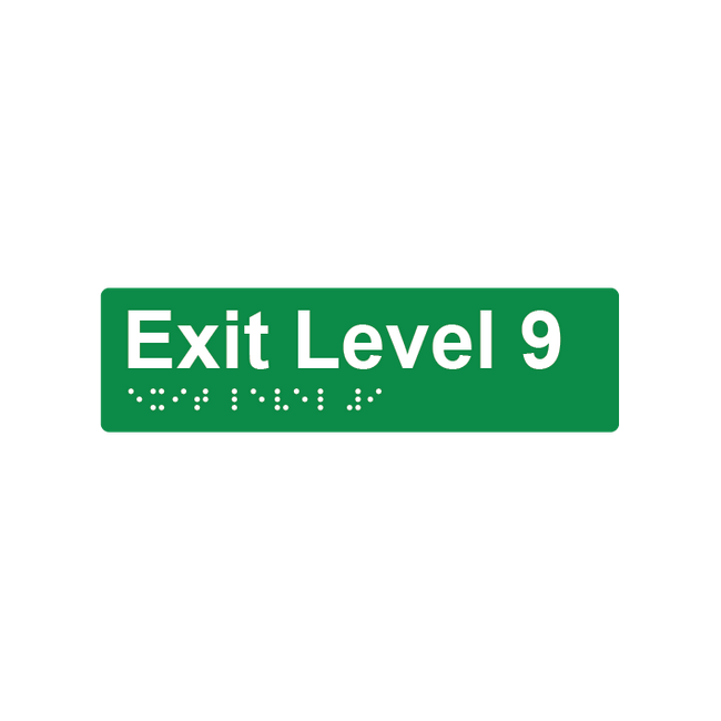 L5009 Exit Level 9 Braille Sign 180x50mm