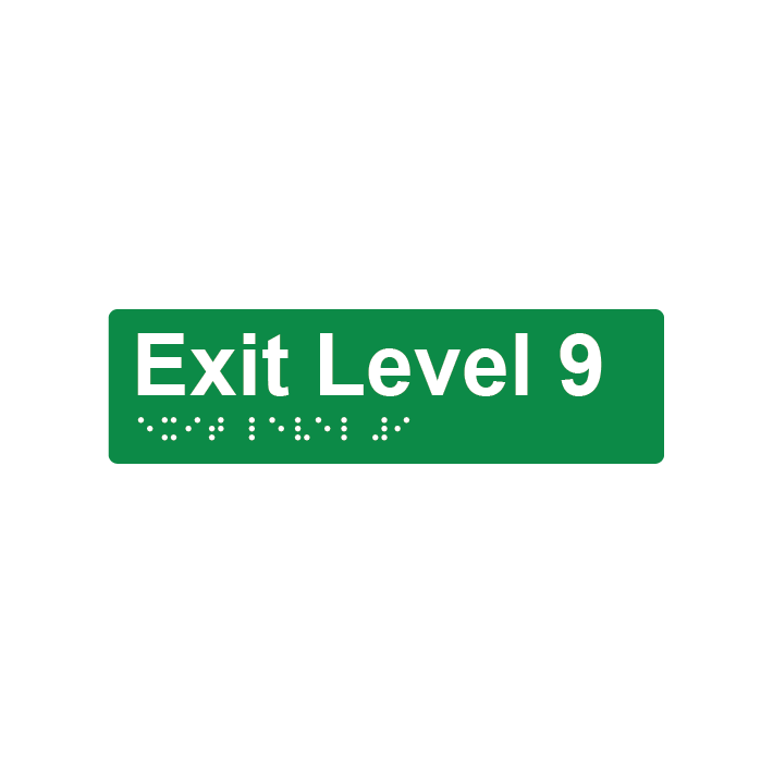 L5009 Exit Level 9 Braille Sign 180x50mm