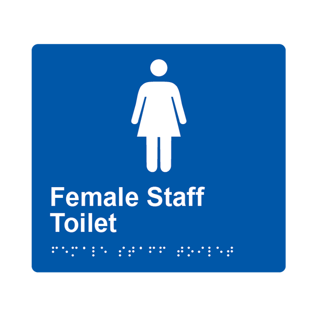 L1053 Female Staff Toilet Braille Sign 200x180mm