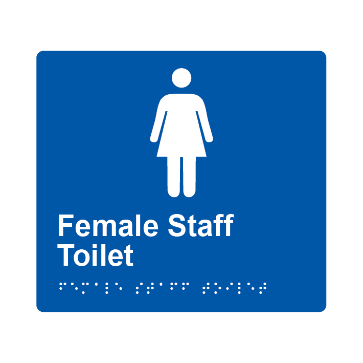 L1053 Female Staff Toilet Braille Sign 200x180mm