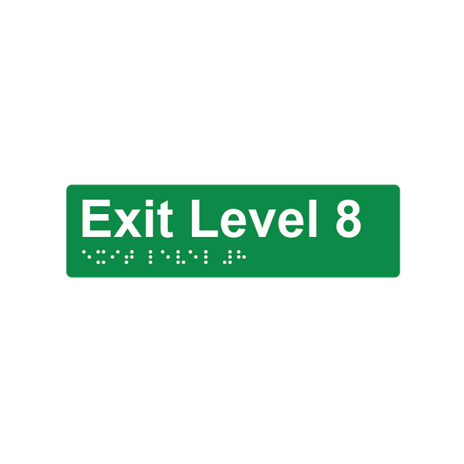 L5008 Exit Level 8 Braille Sign 180x50mm