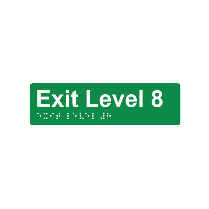 L5008 Exit Level 8 Braille Sign 180x50mm