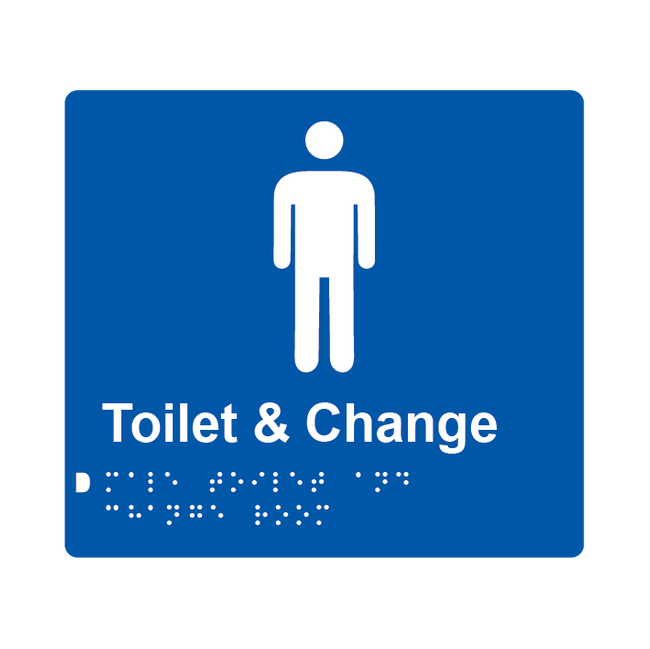 L1022 Male Toilet & Change Room Braille Sign 200x180mm