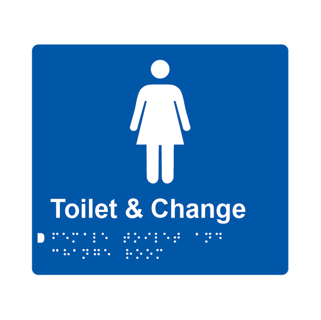 L1023 Female Toilet & Change Room Braille Sign 200x180mm