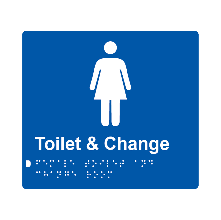L1023 Female Toilet & Change Room Braille Sign 200x180mm