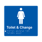 L1023 Female Toilet & Change Room Braille Sign 200x180mm