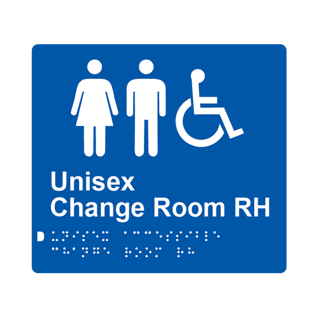 L1050 Unisex Accessible Change Room RH Braille Sign 200x180mm