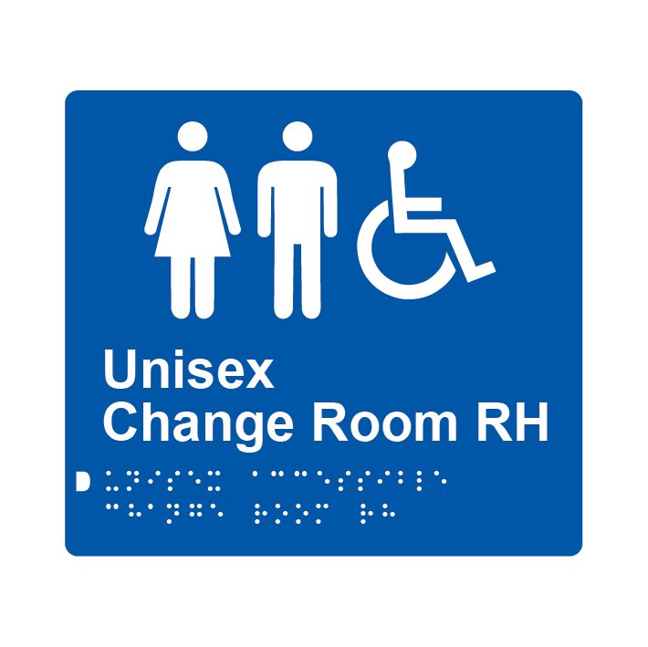 L1050 Unisex Accessible Change Room RH Braille Sign 200x180mm