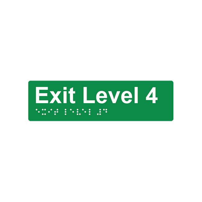 L5004 Exit Level 4 Braille Sign 180x50mm
