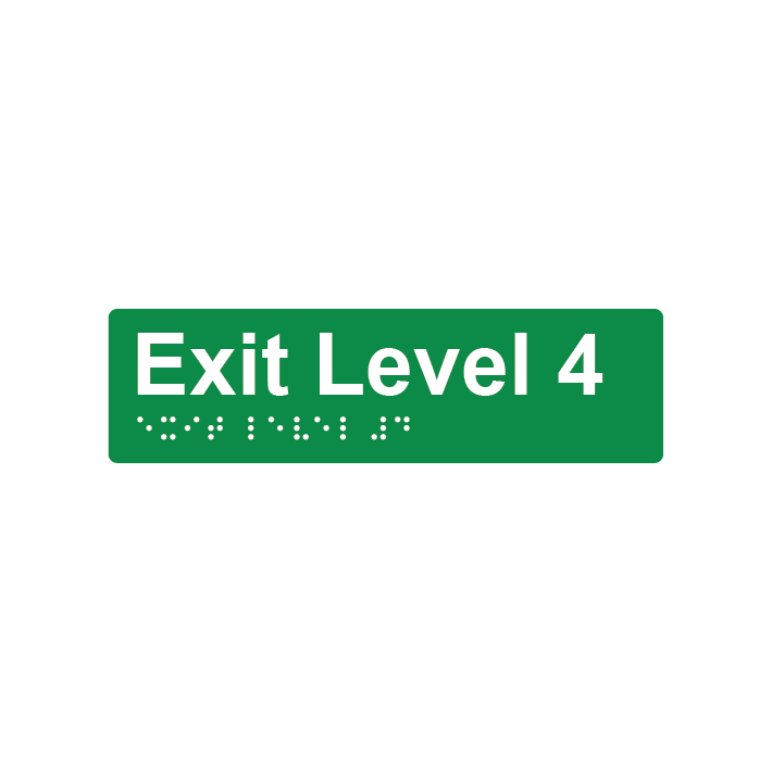 L5004 Exit Level 4 Braille Sign 180x50mm
