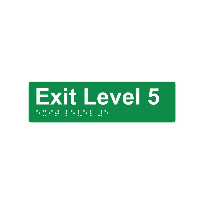 L5005 Exit Level 5 Braille Sign 180x50mm