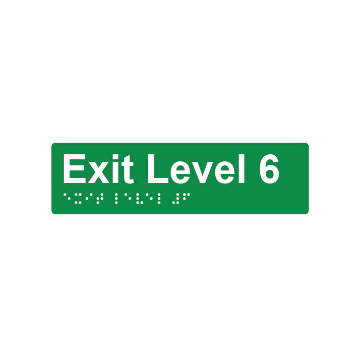 L5006 Exit Level 6 Braille Sign 180x50mm