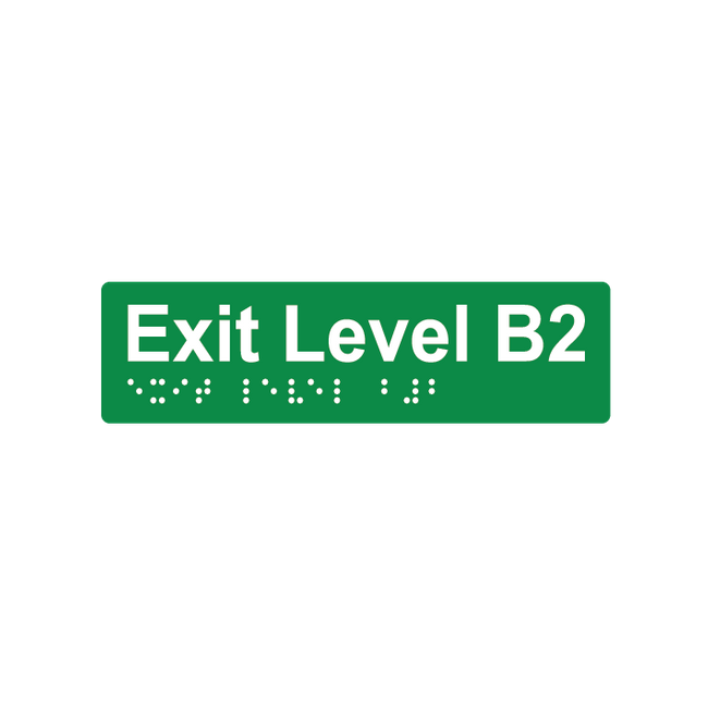 L5022 Exit Level B2 Braille Sign 180x50mm
