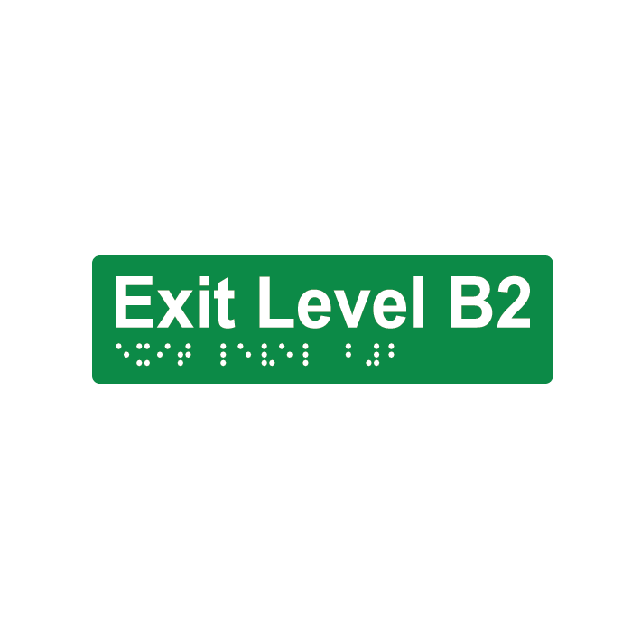 L5022 Exit Level B2 Braille Sign 180x50mm