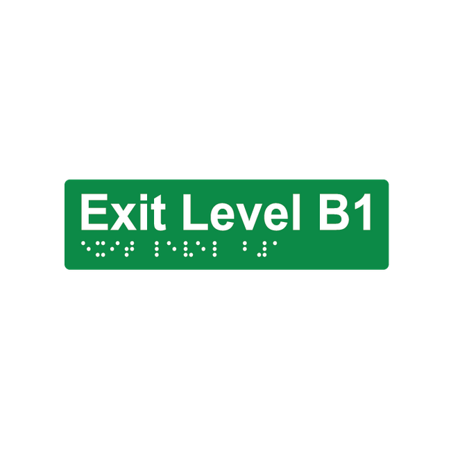 L5021 Exit Level B1 Braille Sign 180x50mm