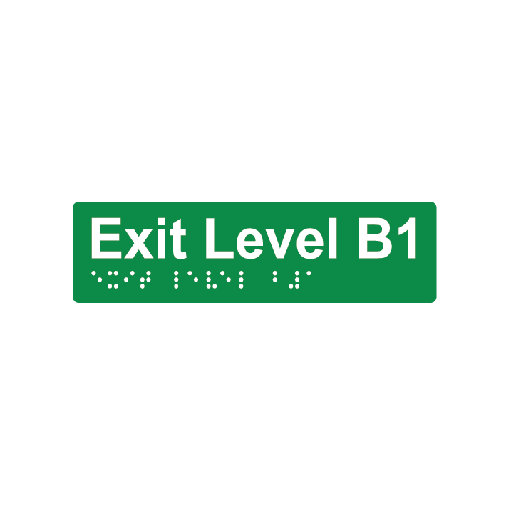 L5021 Exit Level B1 Braille Sign 180x50mm
