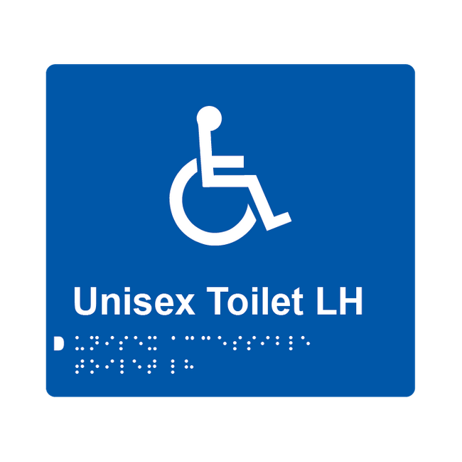 L1003 Unisex Toilet LH Braille Sign 200x180mm