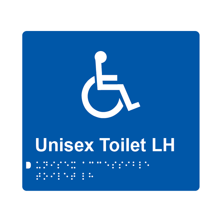 L1003 Unisex Toilet LH Braille Sign 200x180mm