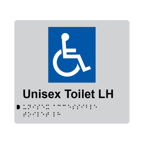 L1003 Unisex Toilet LH Braille Sign 200x180mm