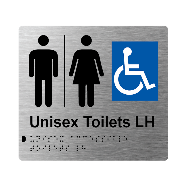 L1009 Unisex Accessible Toilets LH Airlock Braille Sign 200x180mm