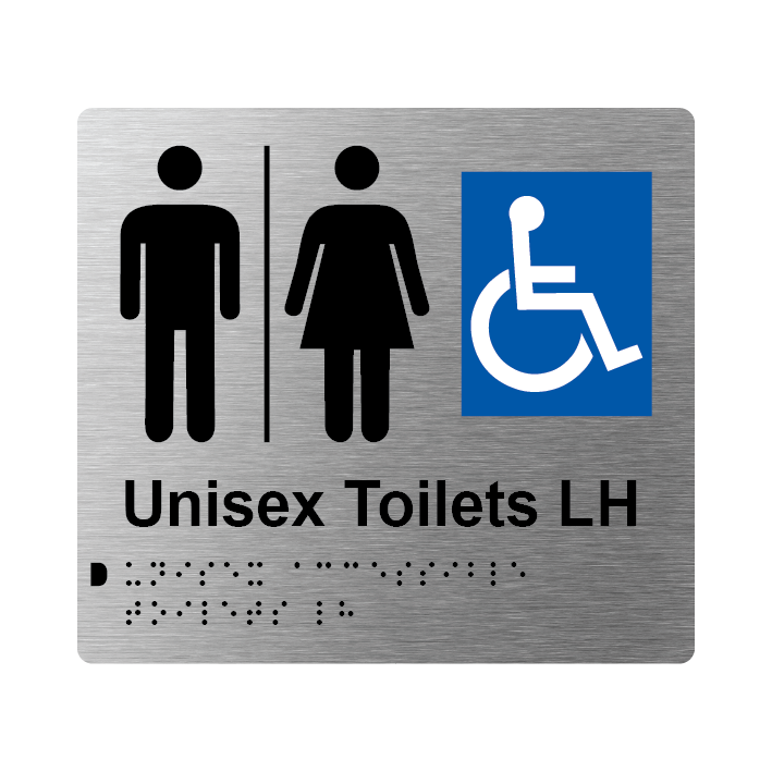 L1009 Unisex Accessible Toilets LH Airlock Braille Sign 200x180mm