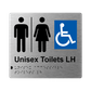 L1009 Unisex Accessible Toilets LH Airlock Braille Sign 200x180mm
