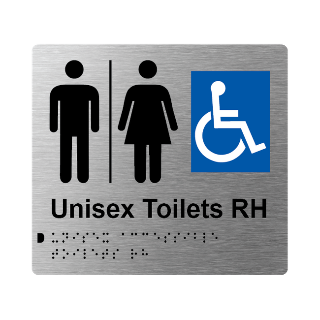 L1010 Unisex Accessible Toilets RH Airlock Braille Sign 200x180mm