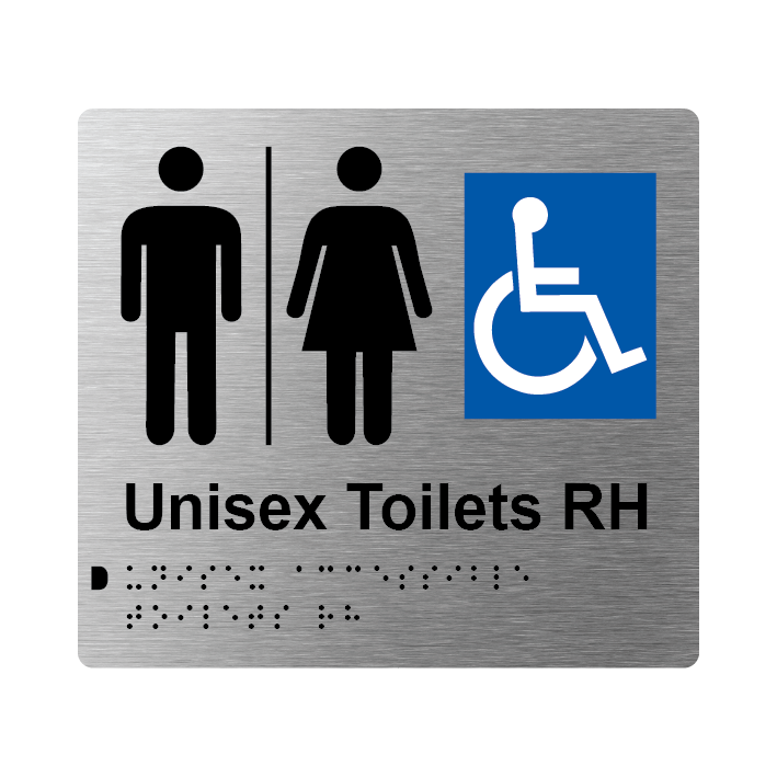 L1010 Unisex Accessible Toilets RH Airlock Braille Sign 200x180mm