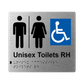 L1010 Unisex Accessible Toilets RH Airlock Braille Sign 200x180mm