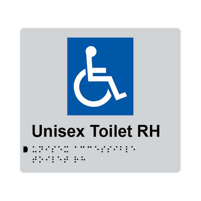 L1004 Unisex Toilet RH Braille Sign 200x180mm