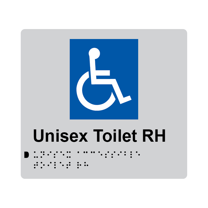 L1004 Unisex Toilet RH Braille Sign 200x180mm