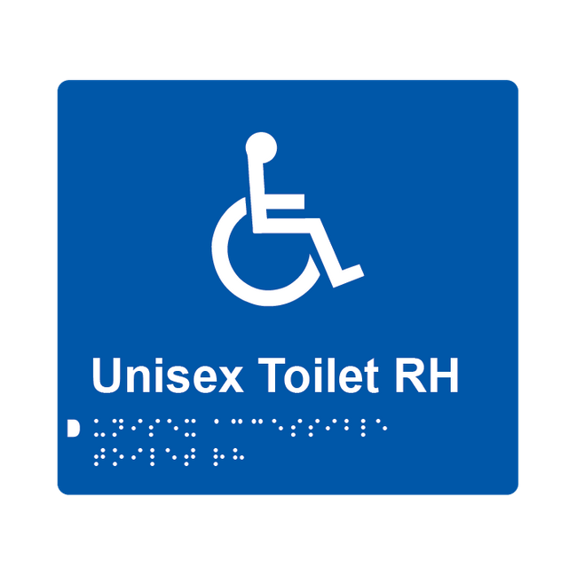 L1004 Unisex Toilet RH Braille Sign 200x180mm