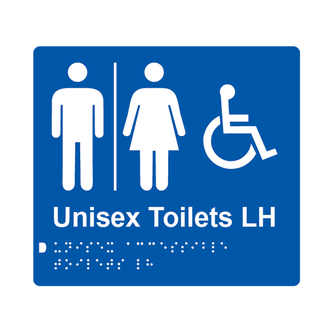 L1009 Unisex Accessible Toilets LH Airlock Braille Sign 200x180mm