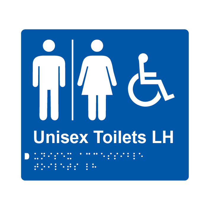 L1009 Unisex Accessible Toilets LH Airlock Braille Sign 200x180mm