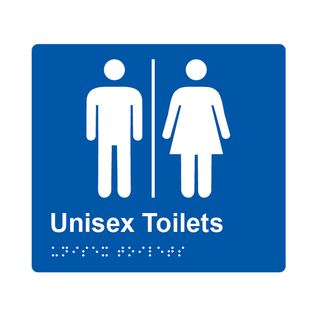 L1005 Unisex Toilets Airlock Braille Sign 200x180mm