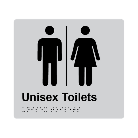 L1005 Unisex Toilets Airlock Braille Sign 200x180mm