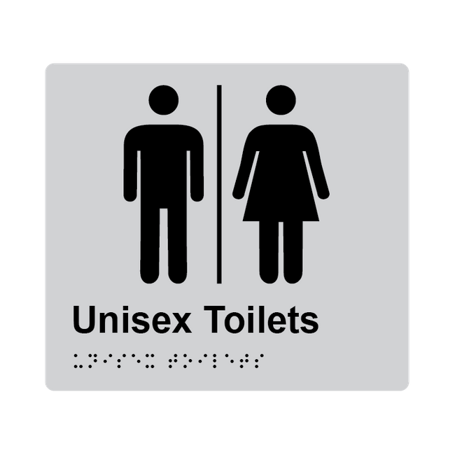 L1005 Unisex Toilets Airlock Braille Sign 200x180mm