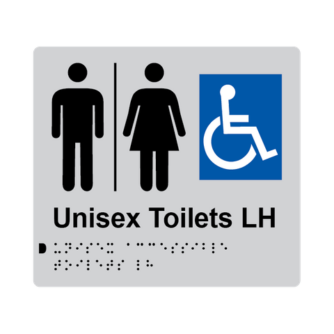 L1009 Unisex Accessible Toilets LH Airlock Braille Sign 200x180mm