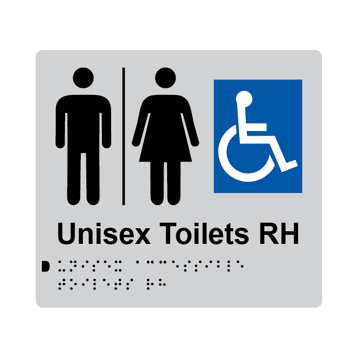 L1010 Unisex Accessible Toilets RH Airlock Braille Sign 200x180mm